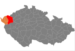 Location in the Karlovy Vary Region within the Czech Republic