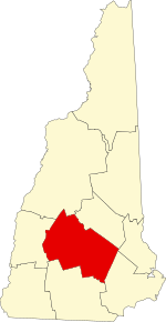 Map of New Hampshire highlighting Merrimack County