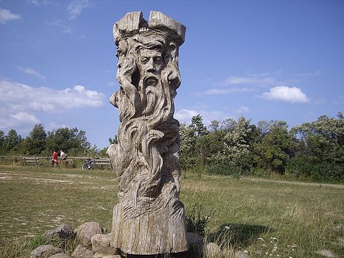 Statue of Svetovit on Arkona by Marius Grusas