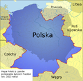 Map of Poland from the early 11th century shows Polish lands separated by Old Prussian and Kiev Russian territories