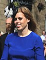 Princess Beatrice of York wearing a black-and-white fascinator