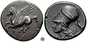 Silver tridrachm from Corinth, c. 345–307 BC of Corinth