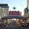 The Reno arch in downtown Reno, Nevada.
