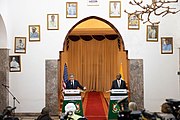 Secretary Blinken with Nigerien Foreign Minister Hassoumi Massoudou in Niamey, Niger, March 2023