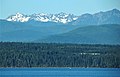 Mt. Deception (left), The Needles centered, Tyler Peak along right edge, as seen from near Port Townsend