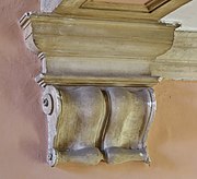 Doric capital in the staircase of the Bagis hotel.