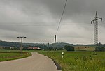 between Möckenau and Oberdachstetten, transmission towers in panorama