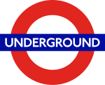 The famous London Underground roundel symbol is used on signs and posters throughout the network.