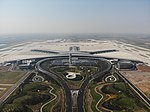 Qingdao Jiaodong International Airport main building and runways.