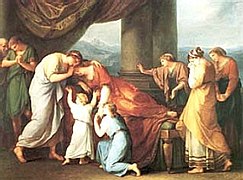 The Death of Alcestis by Angelica Kauffmann.