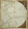 Atlantic map, sheet from the 1321 atlas of "Perrino" Vesconte (Zentralbibliothek Zurich)