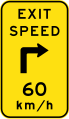 (W1-9-3) Exit advisory speed with turn to right