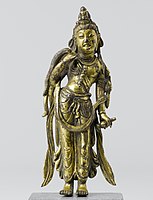 Chinese gilt-bronze Guanyin, Tang dynasty