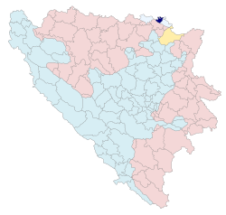 Location of Domaljevac-Šamac within Bosnia and Herzegovina
