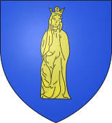 Coat of arms of Saint Sauveur de Villeloin Abbey: Azure, a Notre-Dame Or.[12]
