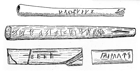 Various Magdalenian plaques with "writing"
