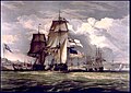 HMS Shannon leading USS Chesapeake into Halifax Harbour in June 1813, by John C. Schetky