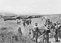 Image 57Troops of the 2/16th Battalion disembark from Dakota aircraft at Kaiapit (from Military history of Australia during World War II)