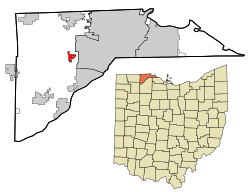 Location in Lucas County and the state of Ohio