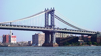 The Manhattan Bridge as seen from the East River Esplanade