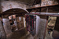 Wine bottles stored in a wine cellar at Jesus College, Oxford
