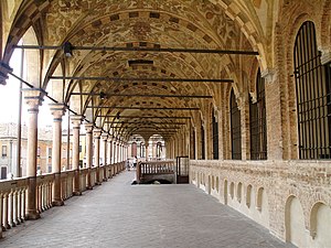 The groin vault of the upper arcade at the Palazzo della Ragione, Padua.