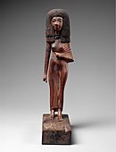 Statuette of the lady Tiye; 1390-1349 BC; wood, carnelian, gold, glass, Egyptian blue and paint; height: 24 cm; Metropolitan Museum of Art