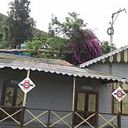 Station building on a hillside
