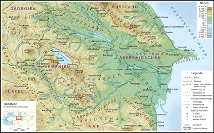 Topografische Karte Armeniens