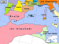 Image 24Almohad dynasty and surrounding states, c. 1200. (from History of Algeria)