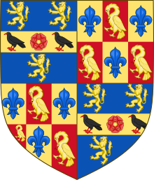 color illustration of Cromwell's coat of arms
