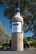 The Big Church Block Bottle outside the Wirra Wirra winery.