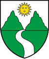 Sonnenfigur im Wappen der Gemeinde Zwischbergen, Schweiz