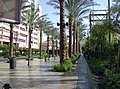 Las Vegas Blvd frontage was created with a palm tree lined walkway