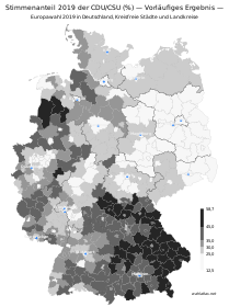 Stimmenanteil (%) 2019 – CDU