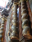 Solomonic columns applied with gilded vines on a side altar in former Jesuits' church in Poznań (Poland)