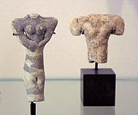 Ubaid IV; two female figurines; c. 4700 – c. 4200 BC; Tell Tello; Louvre Museum AO 15327[16]