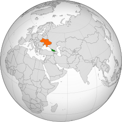Map indicating locations of Georgia and Ukraine