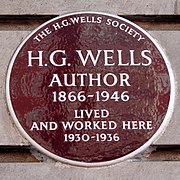 Plaque commemorating H. G. Wells