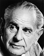 A photograph of Karl Popper