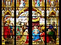 Late 19th-century stained glass of The Adoration of the Shepherds and the Magi, Cologne Cathedral