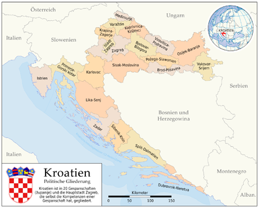 Die kroatischen Gespanschaften