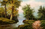 Muddy Pond, Rutland VT, 1861. Oil painting, 36' x 24', Vermont.
