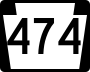 Pennsylvania Route 474 marker