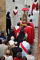 Procession on Saint-Foy day in Conques on October 6, 2013