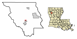 Location of Edgefield in Red River Parish, Louisiana.