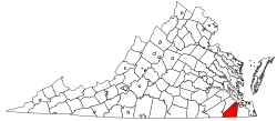 Location in the Commonwealth of Virginia.