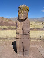 A monolith depicting a human figure