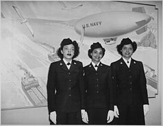 Three African-American women in WAVES uniform