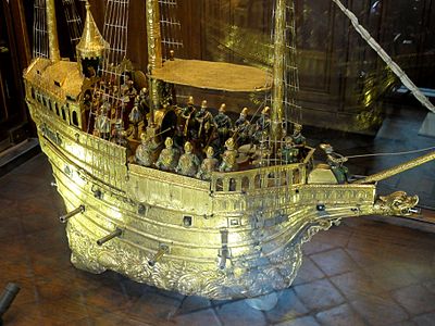 Mechanical model ship made for Charles V (about 1590)